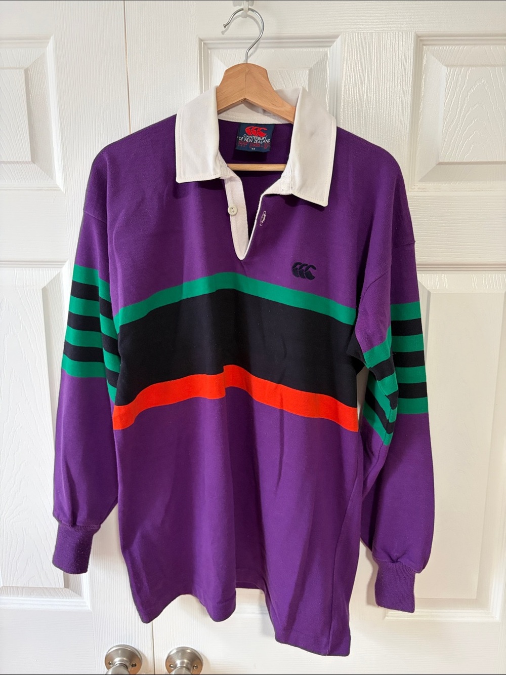 Canterbury Men's Purple Rugby-Style Long Sleeve Shirt
